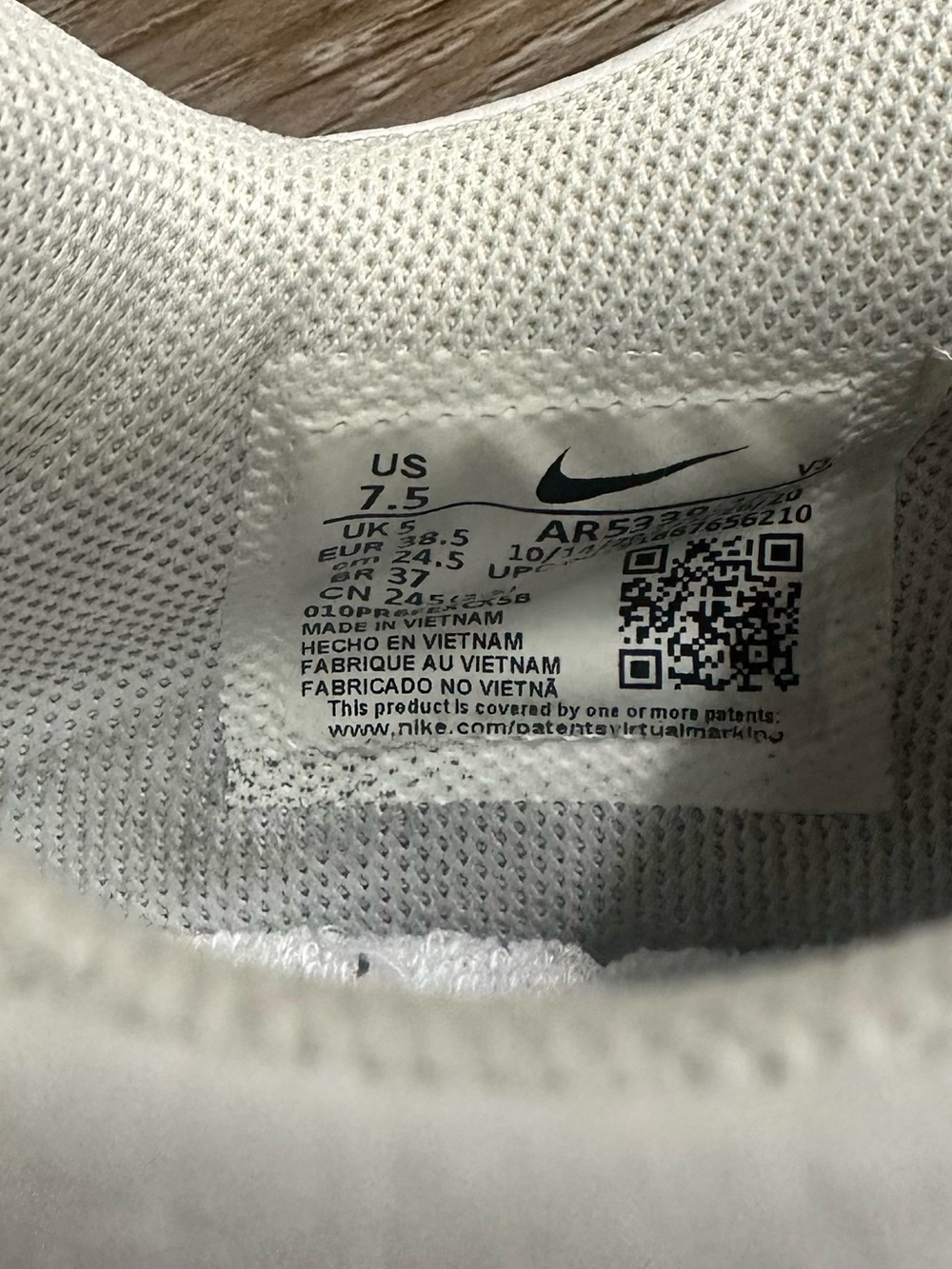 NIKE Air Force 1 Sage Low Women’s 7.5 Triple White Leather Streetwear EUC CLEAN - Picture 12 of 12